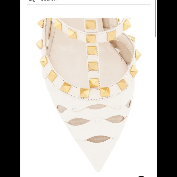 Authentic Valentino Rockstud leather cutout slingback pumps 37 - Picture 5 of 16